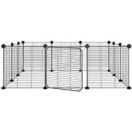Shumee 171626 Playpen with door, 12 panels, black, 35 × 35 cm steel - Pen for Rodents