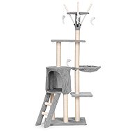 Petsi Scratching post with house and hammock, 134 cm, grey - Cat Scratcher