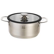 Peugeot Casserole Pot, 24cm Stainless-Steel Pot with Glass Cover - Pot