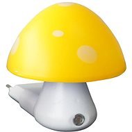 LED children's socket lamp Toadstool yellow 0,4W/230V/6400K, dusk sensor - Night Light