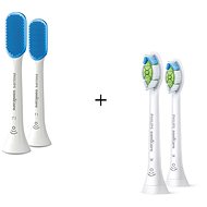 Philips Sonicare W Optimal White HX6062/10, 2 pcs + Philips Sonicare TongueCare+ HX8072/01, 2 pcs - Toothbrush Replacement Head