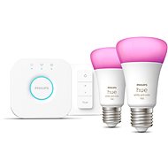 Philips Hue LED Basic Set of 2 Bluetooth bulbs, Bridge, remote control - Starter Kit