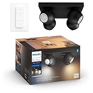 Philips Hue WA Buckram LED Spotlight 4× GU10 5W 350lm 2200-6500K IP20 Black + Dimmer Switch - Ceiling Light