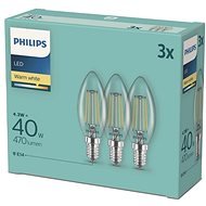 Philips LED classic 4,3 – 40 W, E14 2700 K, 3 ks - LED žiarovka
