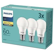 Philips LED 9 – 60W, E27 2700 K, 3 ks - LED žiarovka