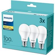 Philips LED 14 – 100 W, E27 2700 K, 3 ks - LED žiarovka