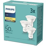 Philips LED 4.7-50W, GU10 2700K, 3pcs - LED Bulb