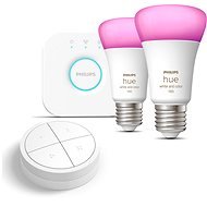 Philips Hue White and Color Ambiance 9W 1100 E27 malý promo starter kit + Philips Hue Tap Dial Switc - LED Bulb