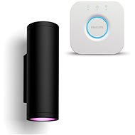 Philips HUE Appear Hue WACA EU wall lantern black + Philips HUE Bridge EU - Smart Lighting Set