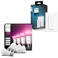 Philips Hue White and colour Ambiance 6W 810 E27 4pcs + Hue dimmer switch V2 - Smart Lighting Set