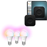 Philips Hue Bridge Pro + Philips Hue Essential White and colour Ambiance 8W 806 E27 3pcs - Smart Lighting Set