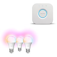 Philips Hue Bridge 2.0 + Philips Hue Essential White and colour Ambiance 8W 806 E27 3pcs - Smart Lighting Set
