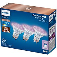 Philips Smart LED WFB 50W GU10 GLASS RGB, 3 pcs - LED Bulb