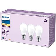 Philips Classic A60, E27, 60 W, warm white, 3 pcs. - LED Bulb