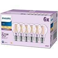 Philips Classic A60, E27, 60 W, warmweiß, 6 Stück. - LED-Birne