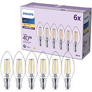 Philips Classic B35, E14, 40 W, warm white, 6 pcs. - LED Bulb