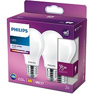 Philips Classic A60, E27, 75 W, cool white, 2 pcs. - LED Bulb