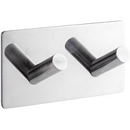 SAT - Double hook, adhesive, stainless steel, square - Bathroom Hook