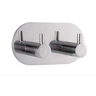 SAT - Double hook, adhesive, stainless steel, oval - Bathroom Hook