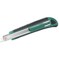 WOLFCRAFT - Knife with breaking-off blade, two-component, plastic, 9 mm - Snap-off knife