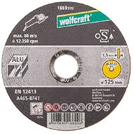 WOLFCRAFT - Cutting wheel for aluminium 125mm - Cutting Disc
