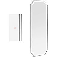 Physa Hairdressing console mirror with LED lighting octagonal 180 × 70 cm silver - Mirror