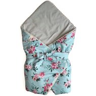 PINKIE Bellou Turquoise Flowers BIO - Swaddle Blanket
