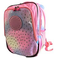 PIXIE CREW Srdce a tlapky 100 pixelů, junior, růžový - School Backpack