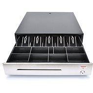 Virtuos C430C-RJ10P10C Black with stainless steel panel, with 24V cable - Cash Drawer
