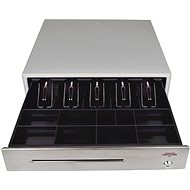 Virtuos cash drawer C430C with cable, metal brackets, stainless steel panel, beige - Cash Drawer