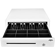 Virtuos cash drawer C420D - with cable, metal holders, 9-24V, white - Cash Drawer