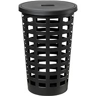 Plast Team Koš na špinavé prádlo kulatý 54 l 42,6 × 42,6 × 63,2 cm Boston, černý  - Laundry Basket