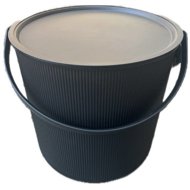 Plast Team Universal basket with lid 53 l black - Basket