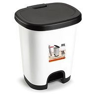 Plastic Forte COLOR Abfallbehälter 18 l WEISS-SCHWARZ ohne Einsatz mit Pedal - Mülleimer