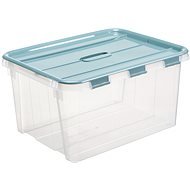 Plast Team Probox Fliplid Aufbewahurngsbox 50 l, 45,5 × 29,1 × 57,3 cm klar - Aufbewahrungsbox