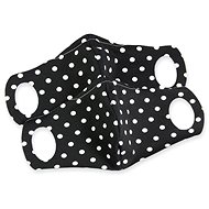 Comfortable Face Mask with Wire, Black (White Polka Dot) 2 pcs S - Surgical Mask
