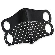 Comfortable Face Mask with Wire Black, Black (White Polka Dot) 2 pcs S - Surgical Mask
