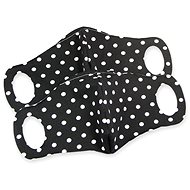 Comfortable Face Mask with Wire Black (White Polka Dot) 2 pcs M - Surgical Mask