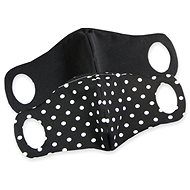 Comfortable Face Mask with Wire, Black (White Polka Dot) 2 pcs M - Surgical Mask