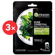 GARNIER Pure Charcoal Purifying &amp; Hydrating Pore-Tightening Black Tissue Mask 3 x 28 g - Face Mask