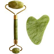 PALSAR7 Massage roller and plate Guasha - green xiuyan jadeite - Cosmetic Set