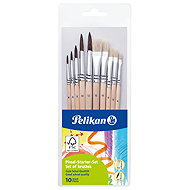 Pelikan Set of Bristle Brushes + Hair - 10 pcs - Brush