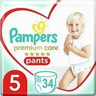 PAMPERS Pants Premium Care Junior veľ. 5 (34 ks) - Plienkové nohavičky