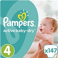 PAMPERS Active Baby-Dry veľ. 4 Maxi Mega box (147 ks) - Detské plienky