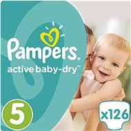 PAMPERS Active Baby-Dry  veľ 5 Junior Mega box Plus (126 ks) - Detské plienky