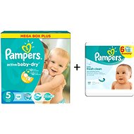 Pampers set ActiveBaby Junior 11-18 kg, size 5 + gift lamb Shaun - Toiletry Set
