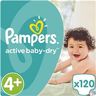 PAMPERS Active Baby-Dry size 4+ Maxi Plus Mega box (120 pcs) - Baby Nappies