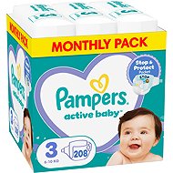 PAMPERS Active Baby size 3 Midi (208 pcs) - monthly pack - Disposable Nappies