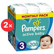 PAMPERS Active Baby-Dry size 3 Midi (2×208 pcs) - 2 months pack - Disposable Nappies