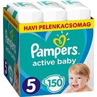 PAMPERS Active Baby 5-ös méret Junior (150 db) – havi kiszerelés - Eldobható pelenka